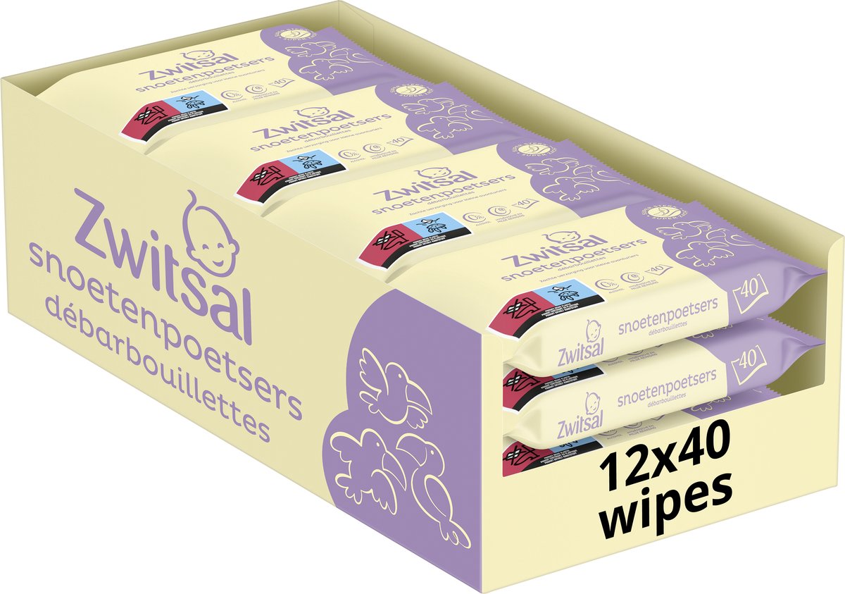 Bol.com Zwitsal - Snoetenpoetsers - Kids - 480 doekjes (12x40) - Voordeelverpakking aanbieding