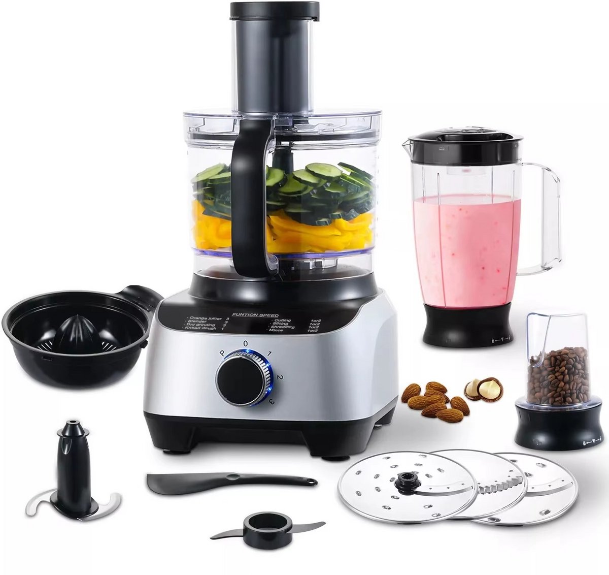 Naiz® - Keukenmachine - 1300 watt - 11 in 1 - Keukenmixer - Mixer - Multifunctioneel