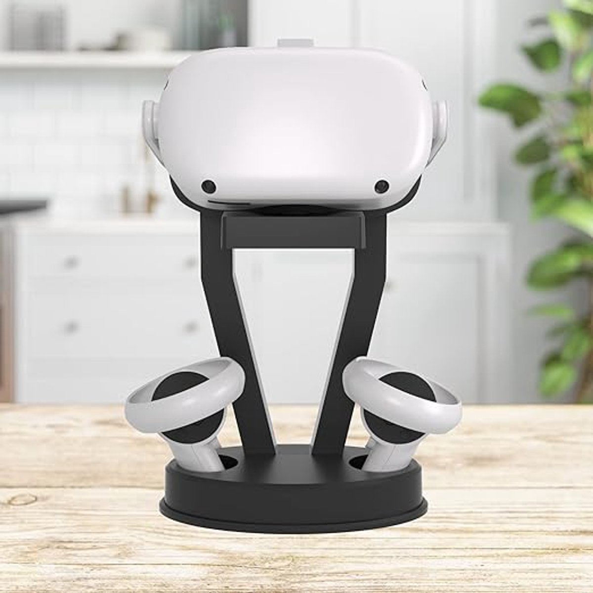 VR-Headset Standaard voor Meta Quest 3S / Quest 3 / Quest 2 & PS VR – Display & Opbergstand voor Headset en Controllers – Stabiele VR Storage Holder thumbnail 2