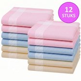 Sorprese Zakdoeken Dames - Aurelia - 12 Stuks - 100% Katoen - Luxe Herbruikbare Dames Zakdoeken - Pastel Set