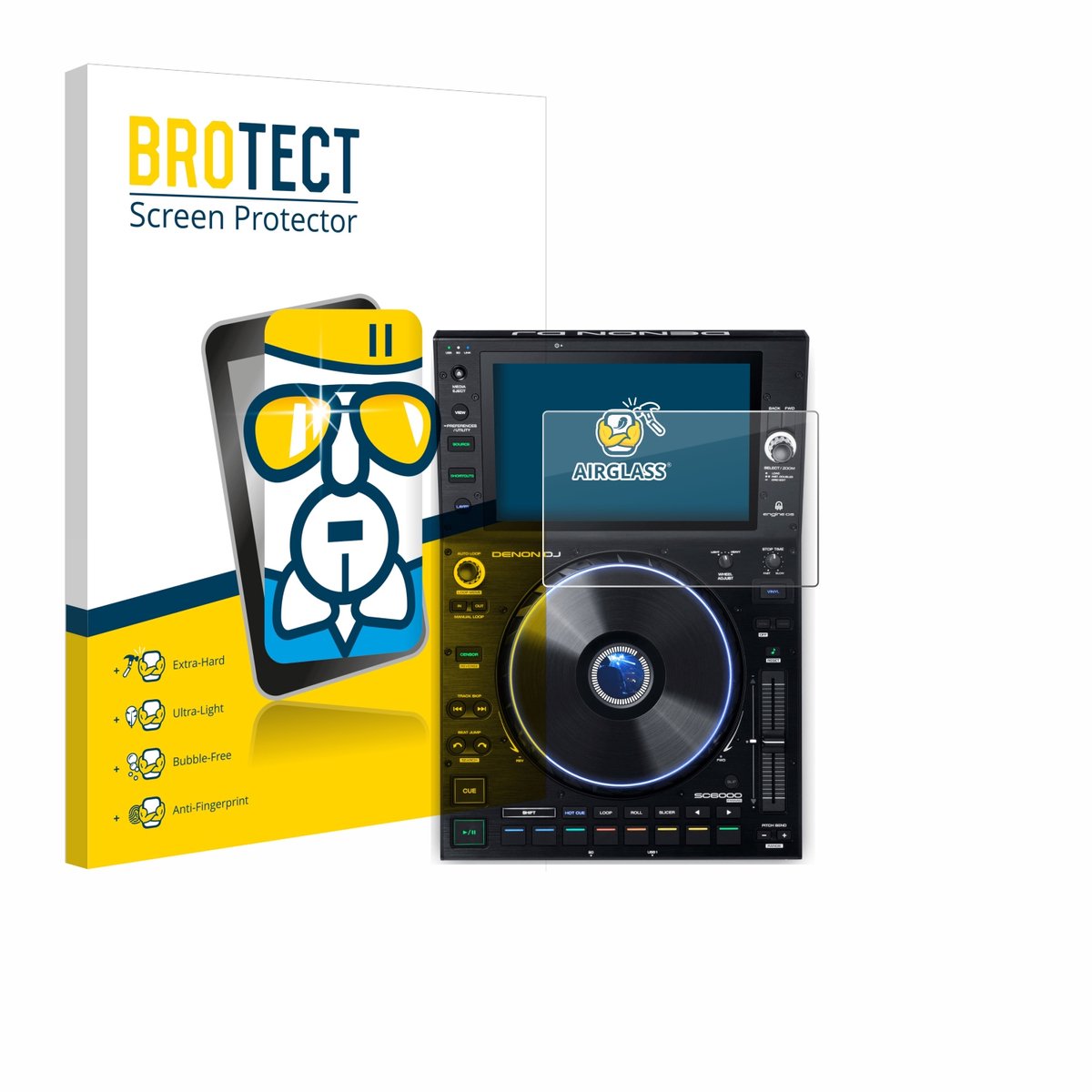 Screenprotector voor Denon DJ SC6000 Prime Beschermglas transparant