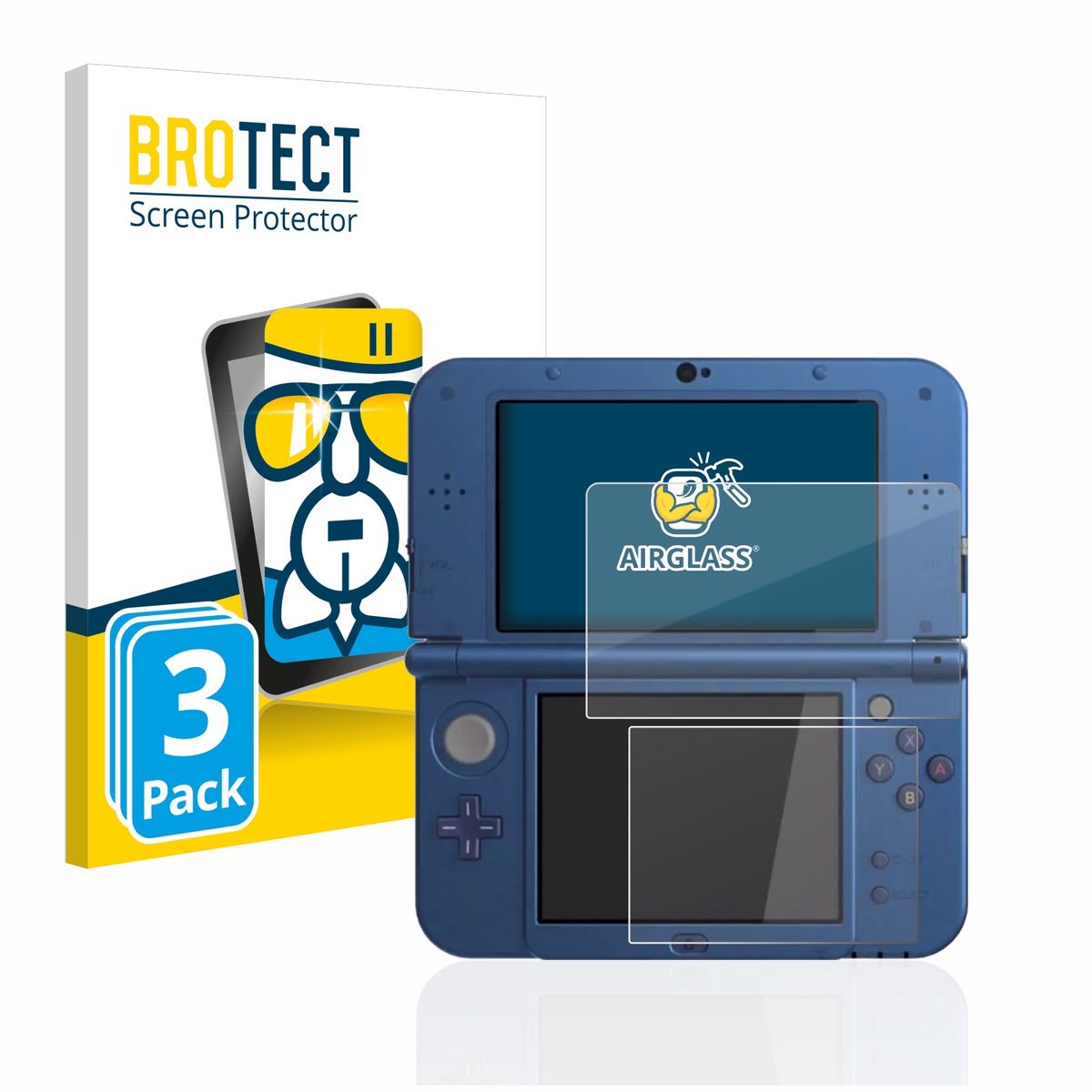 Screenprotector 3 Stuks voor Nintendo New 3DS XL Beschermglas transparant