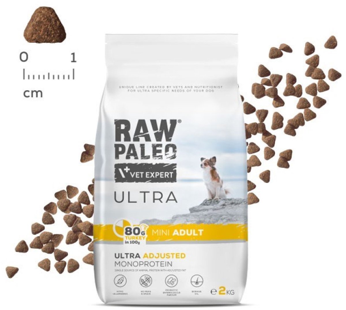 VETEXPERT VetExpert Raw Paleo Ultra - Hondenvoer Mini Adult - Kalkoen - Graanvrij - 2kg