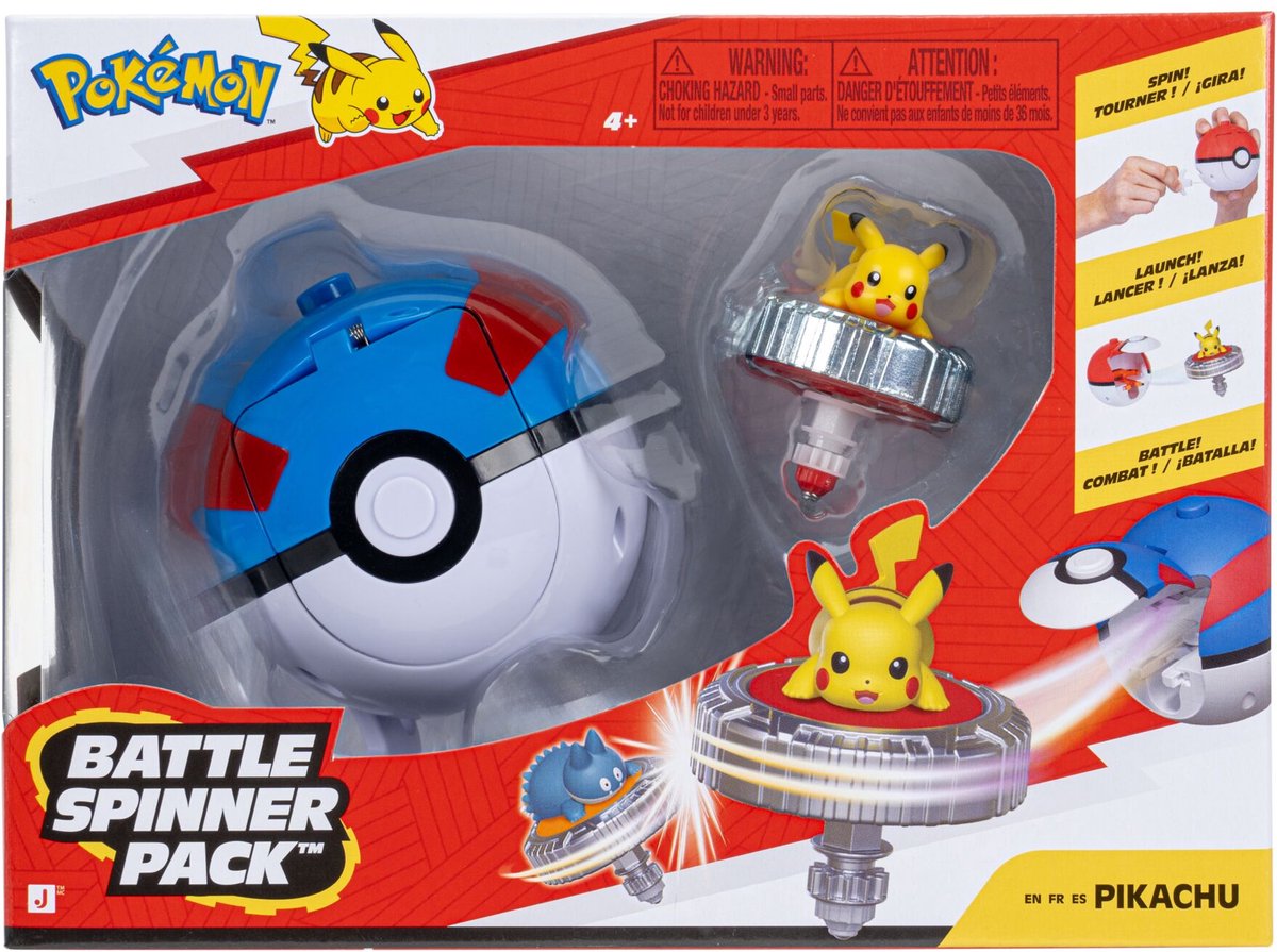 Pokémon - Battle Spinner Game - Pikachu #2 & Great Ball