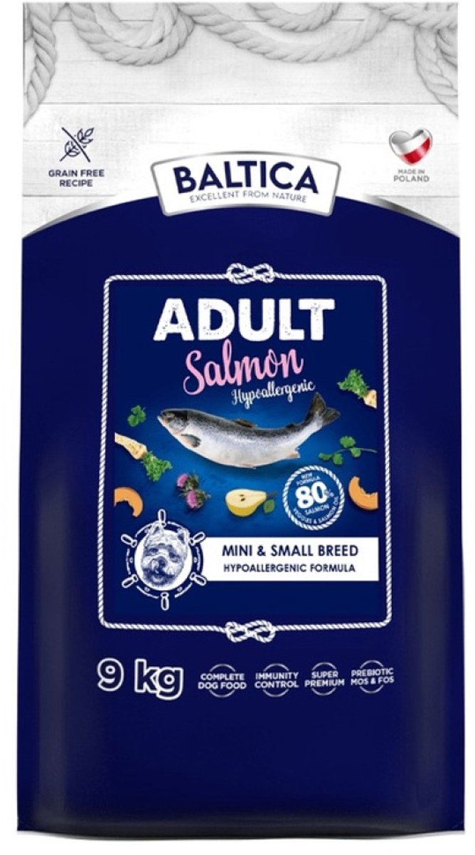 Baltica Baltica Excellent - Hondenvoer Zalm - Maat XS/S (Kleine Rassen) - 9 kg - Hypoallergeen & Graanvrij