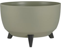 Mica Decorations Doppio Plantenbak op Poten - 20,5 x Ø40 cm - Plantenbakken voor Buiten - Bloembakken voor Balkon - Gerecycled Plastic - Lichtgroen