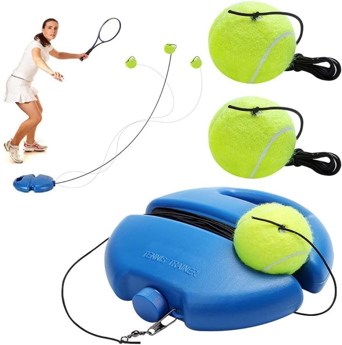 Zyrex® Tennispaal - Swingball - Tennis Paal Inclusief Transporttas - Blauw - 31cm x 25cm x 8cm