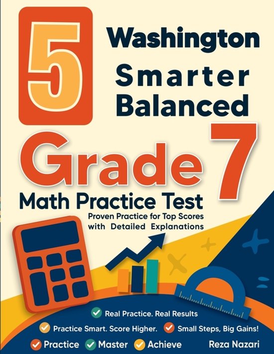 5 Washington Smarter Balanced Grade 7 Math Practice Tests - cover