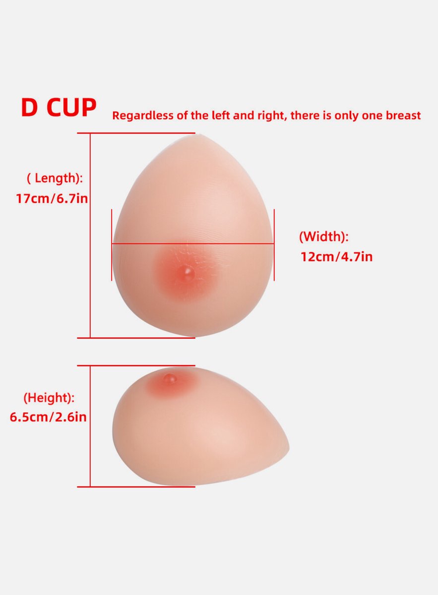 Zelfklevende Siliconen Borsten – Cup D – 1000 gram- Borstprothese – Travestie, Crossdress & Cosplay –Nep Tieten-Nep Borsten-