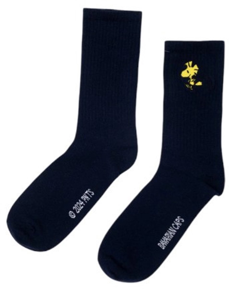 Woodstock – Snoopy sokken – Zwart – sportsokken Peanuts x Bavarian Caps – 41-46