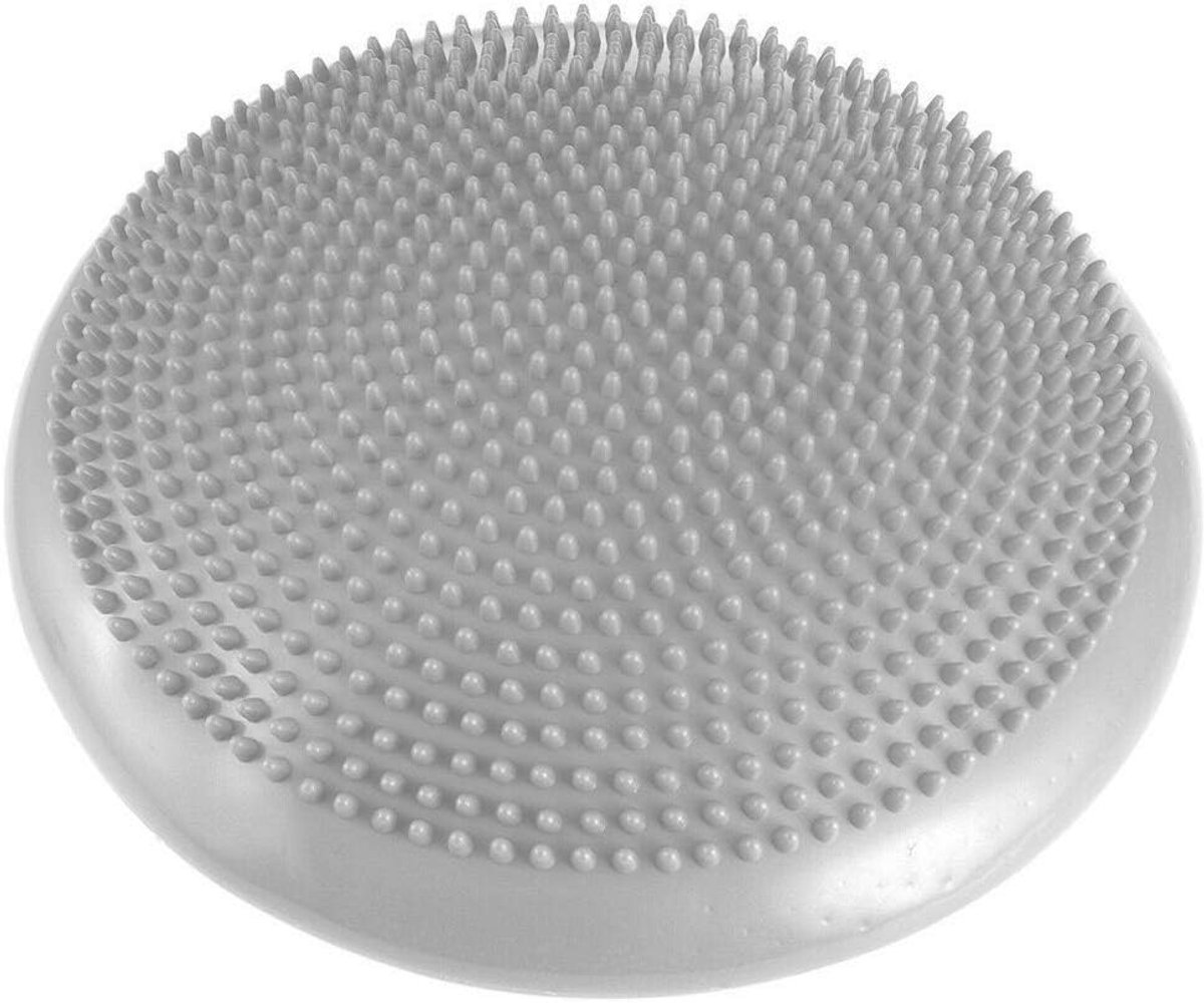 Wiebelkussen - Balanskussen - Balkussen - Komfortabel Zitten - Volwassenen en kinderen - Balansbord - Balance Board - Balanstrainer - Balansbal - Fitnessbal - Grijs - 34 cm met Handpomp - van Imperatoris