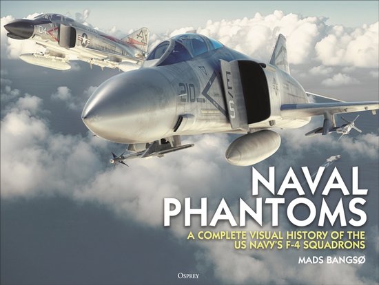 Twee "Naval Phantoms" F-4 gevechtsvliegtuigen vliegen door de wolken, "Naval Phantoms" A Complete Visual History of the US Navy's F-4 Squadrons