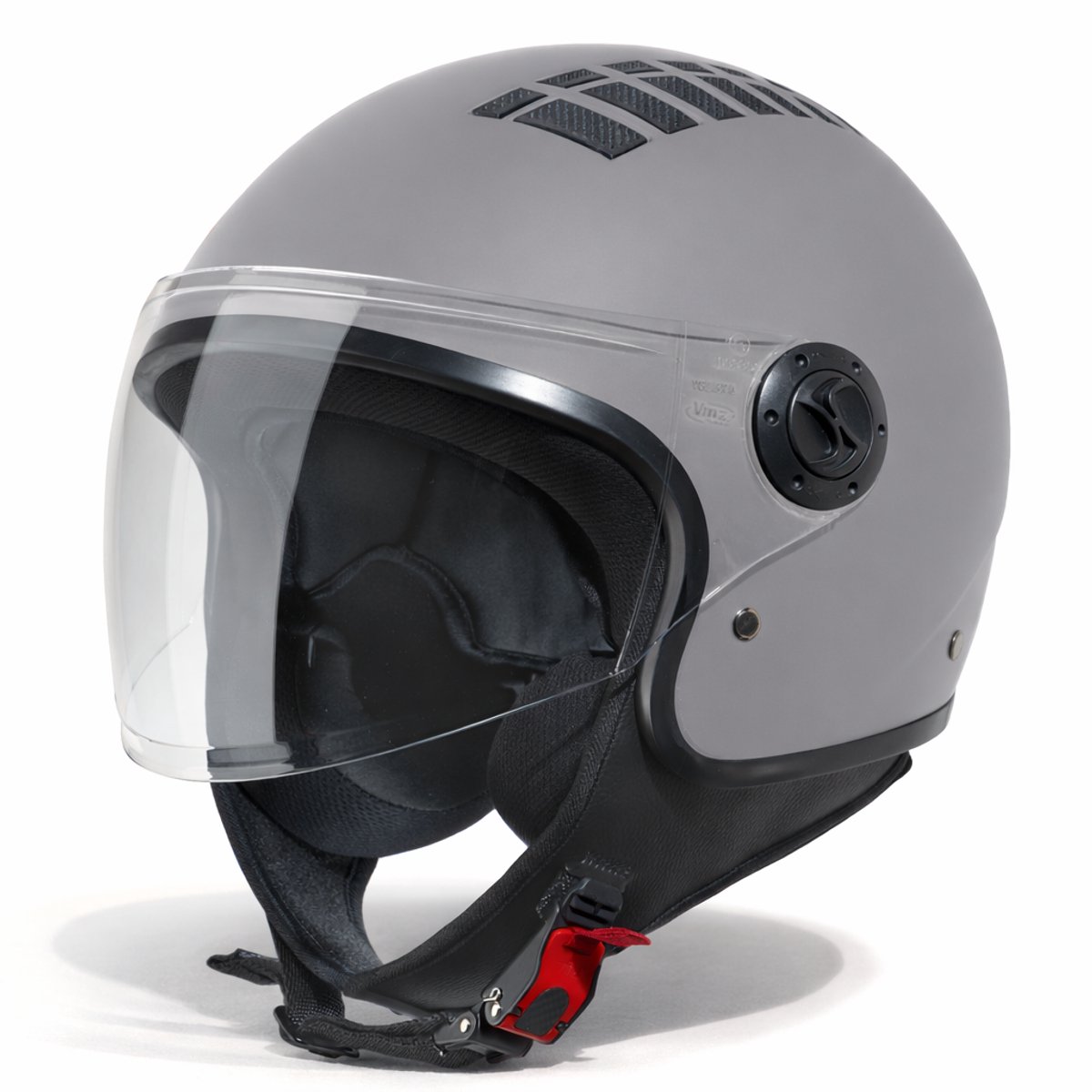 VINZ Como Jethelm - Scooterhelm & Motorhelm & Brommerhelm & Snorfietshelm - Titanium Grijs - L