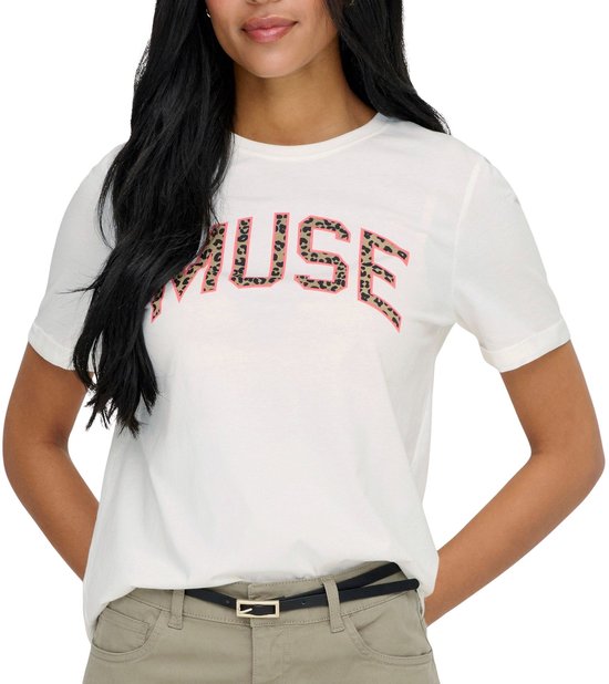 Only Lea Life Print T-shirt Dames - Maat S