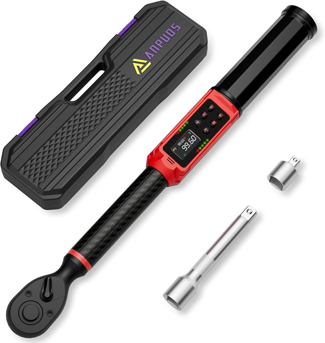 Digitale Momentsleutel 3/8" Aandrijving - Nauwkeurig 2-135 Nm - Elektrische Momentsleutel Set