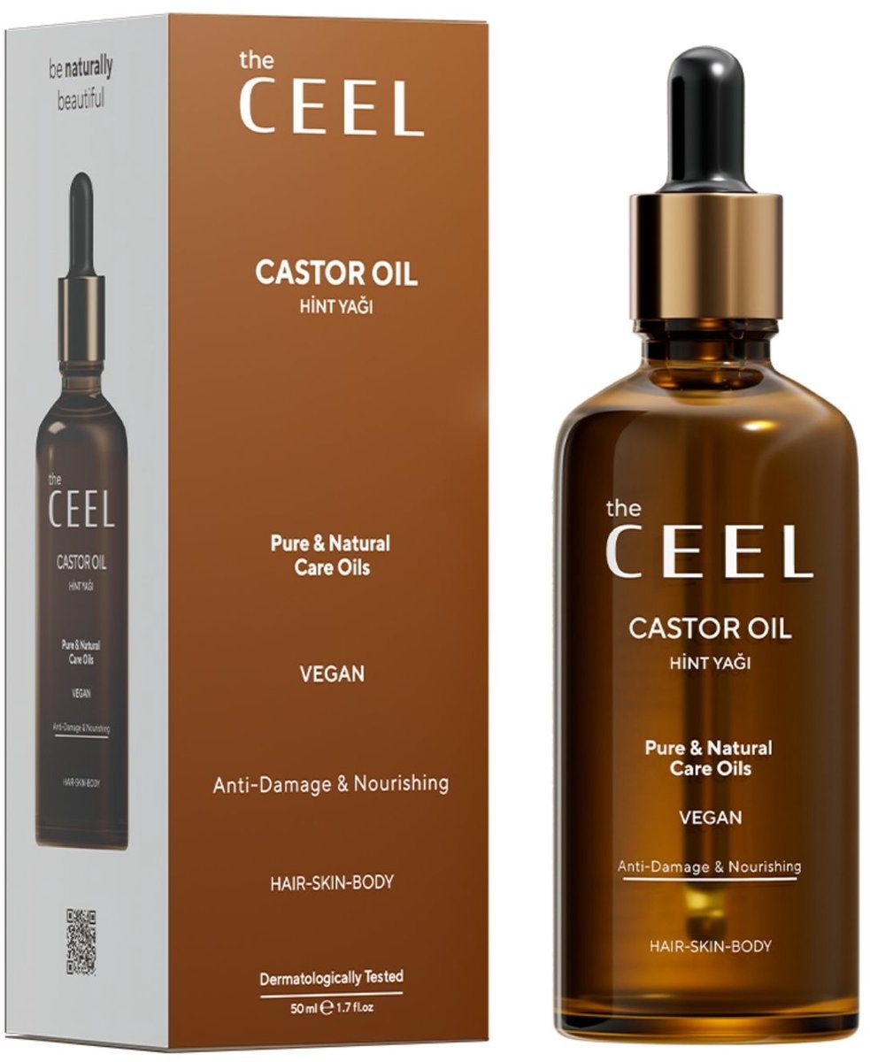 The CEEL Castor olie - 100% pure ricinusolie - Koudgeperst - Wonderolie voor haar, wimpers, wenkbrauwen & huid - Haargroei olie en anti-haaruitval - Vegan haarolie 50 ml