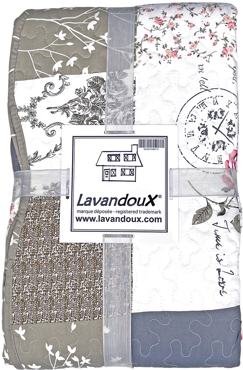 Lavandoux - Bedsprei - Vintage Rose - 240 x 220cm - 2-persoons - Beige