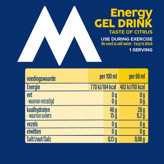 Maxim Energy Gel Drink Citrus - 25 x 60ml - Isotone - Sportgel met frisse citrussmaak - Geen water nodig — afbeelding 3