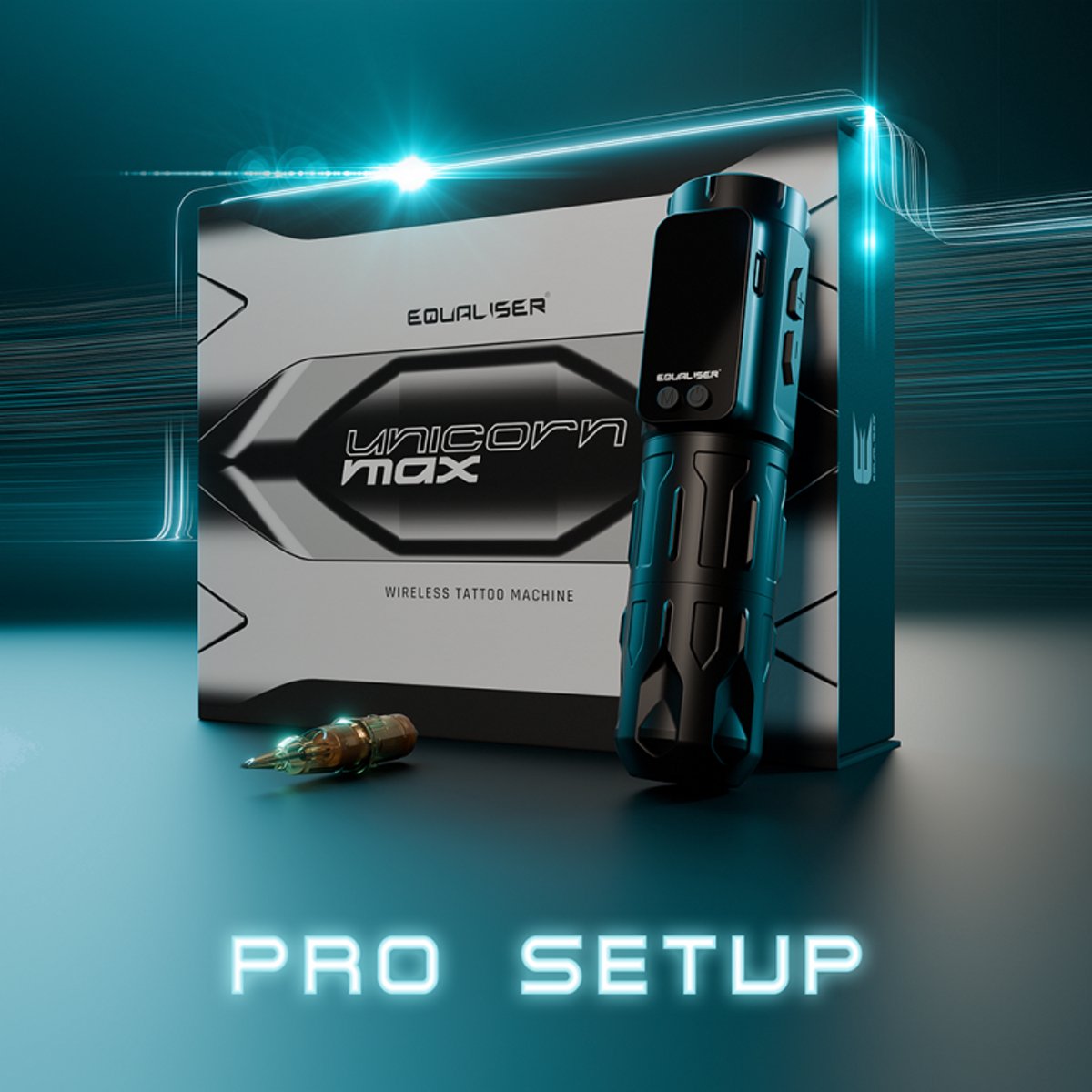 Equaliser WIRELESS Unicorn Max 4.2 | Premium Professionele Tattoo Machine | Draadloze Tatoeage Pen | Wireless | PMU Gun | Zelf Tatoeëren Kit | Cartridges | Naalden | Beginner & Gevorderden Set 1RL | 3RL | 7RL