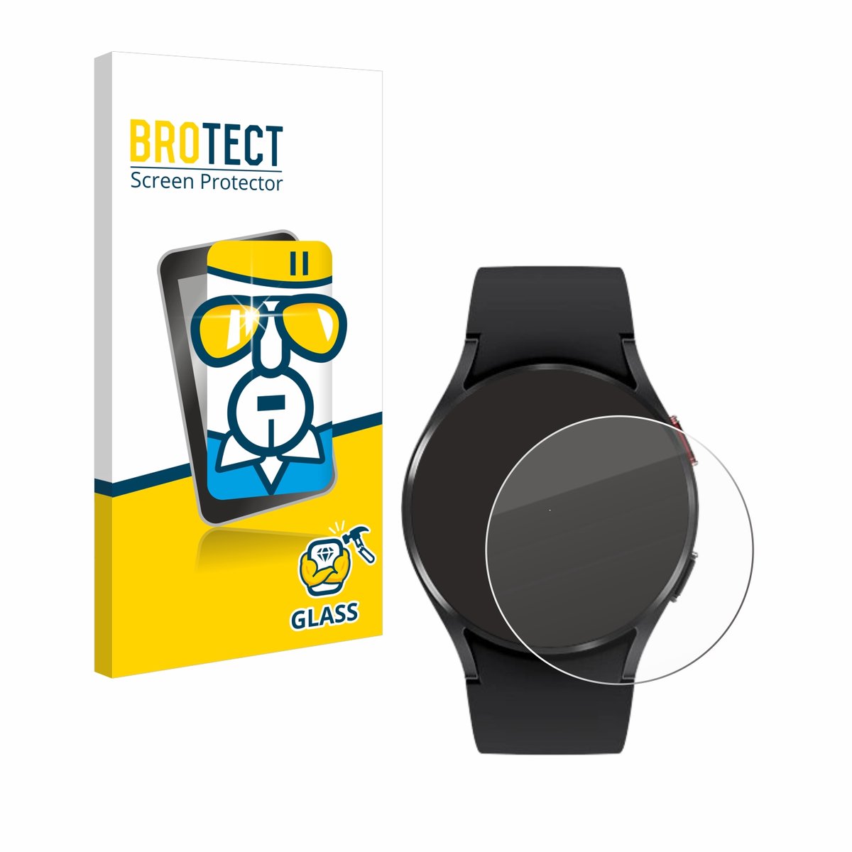 BROTECT - Glas Screenprotector voor Samsung Galaxy Watch 4 (40mm) - Gehard Beschermglas 9H
