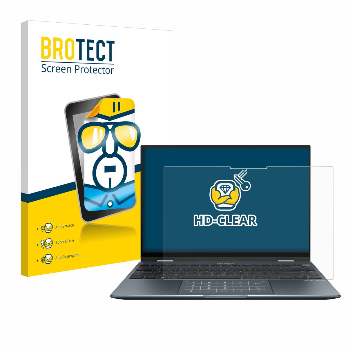 BROTECT - Screenprotector voor ASUS ZenBook 14 Flip OLED - Folie Beschermfolie transparant