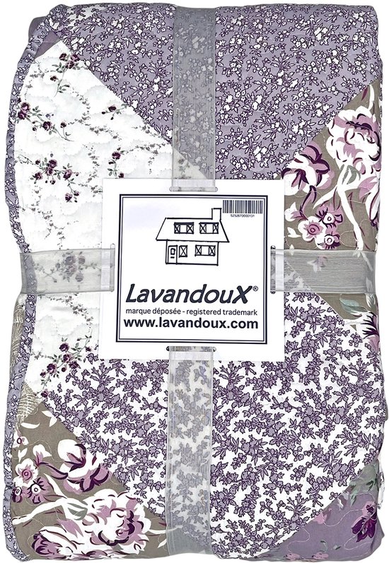 Lavandoux - Bedsprei - Lavender Patchwork - 240x220 - 2-persoons - Lila