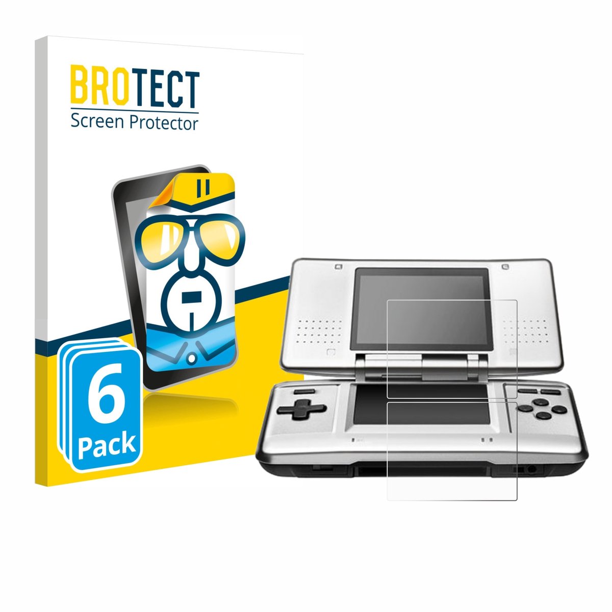 BROTECT - Screenprotector voor Nintendo DS - Folie Beschermfolie transparant 6 Stuks