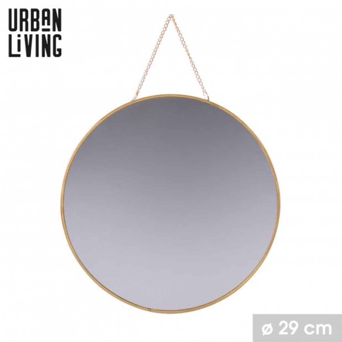 Urban Living "GOLD HOME" Ronde spiegel met ketting, Ø 30 cm goud