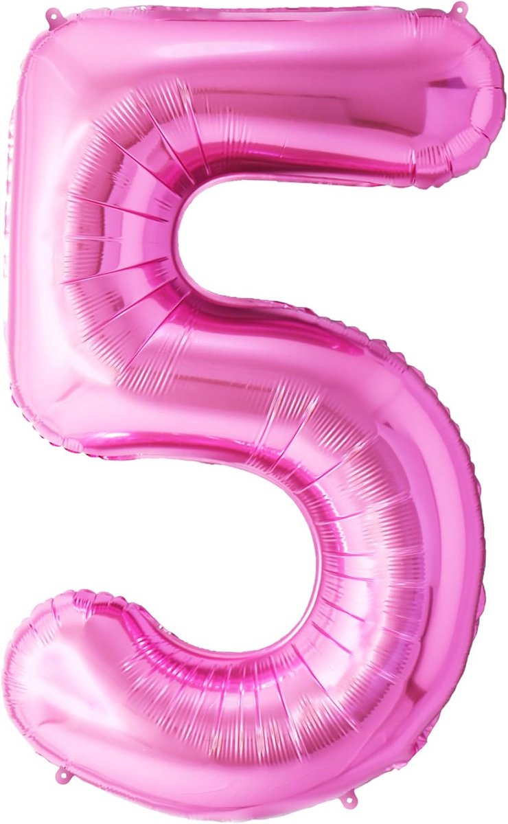 XL Cijfer Ballonnen 5 Jaar Roze - 100 cm Feestdecoratie Herbruikbaar