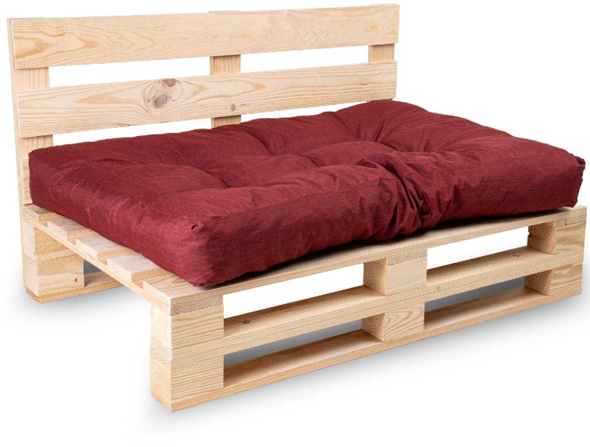 Bananair - Palletkussen - Tuinkussen voor Palletbank - Zitkussen - 120x80x15 cm - Rode