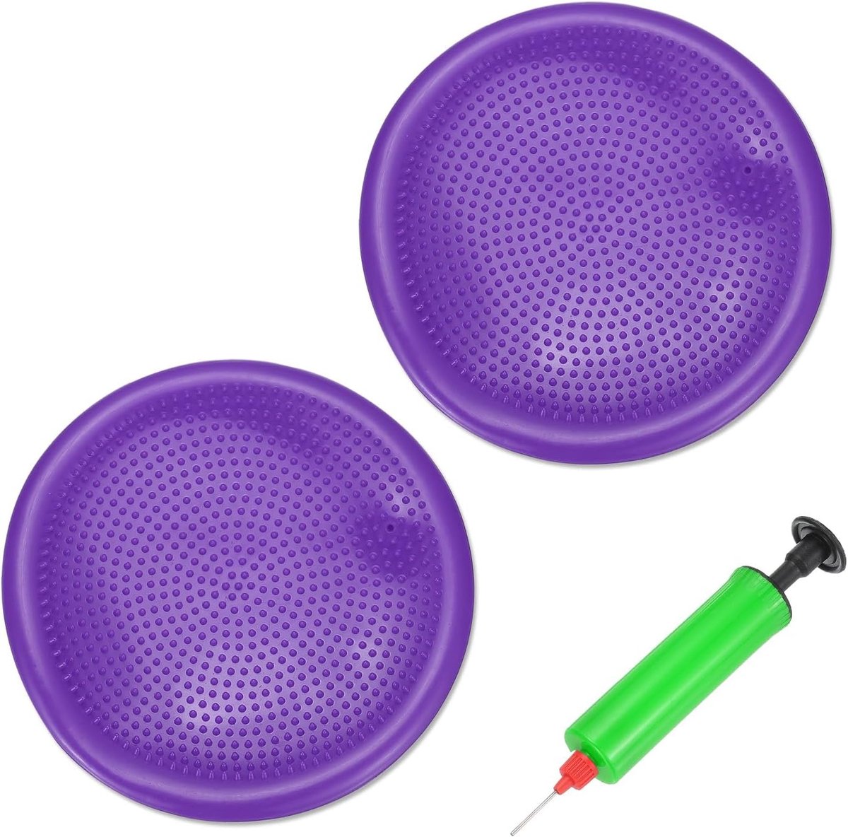 Wiebelkussen - Balanskussen - Balkussen - Komfortabel Zitten - Volwassenen en kinderen - Balansbord - Balance Board - Balanstrainer - Balansbal - Fitnessbal - Paars - 33,5 cm - 2 Stuks met Handpomp - van Imperatoris