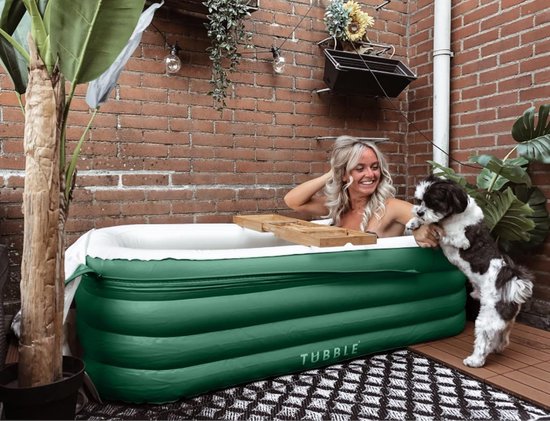 Opblaasbare Badkuip 156 x 80 x 52 cm – 255 Liter – Emerald Green – Opvouwbare Vrijstaande Bath Tub voor Volwassenen tot 188 cm – Thuis Spa & IJsbad – Pauwhome
