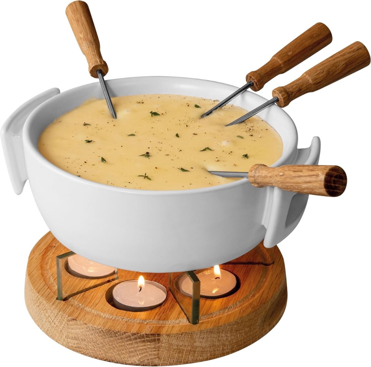 Zyrex® Kaasfondue Set - Fondue Set - Fondue -Wit- 24 x 24 x 15 cm; 2.42 kg