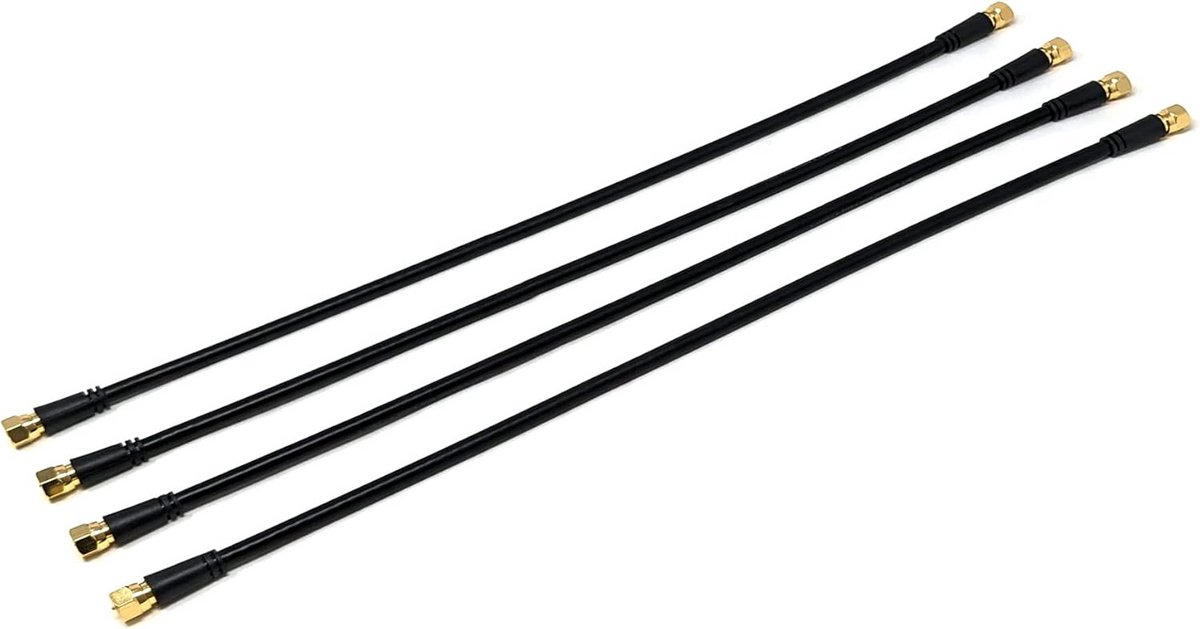 Set van 4 Coaxiale Patchkabels met F-stekker 50 cm voor Satelliet en Kabel-TV
