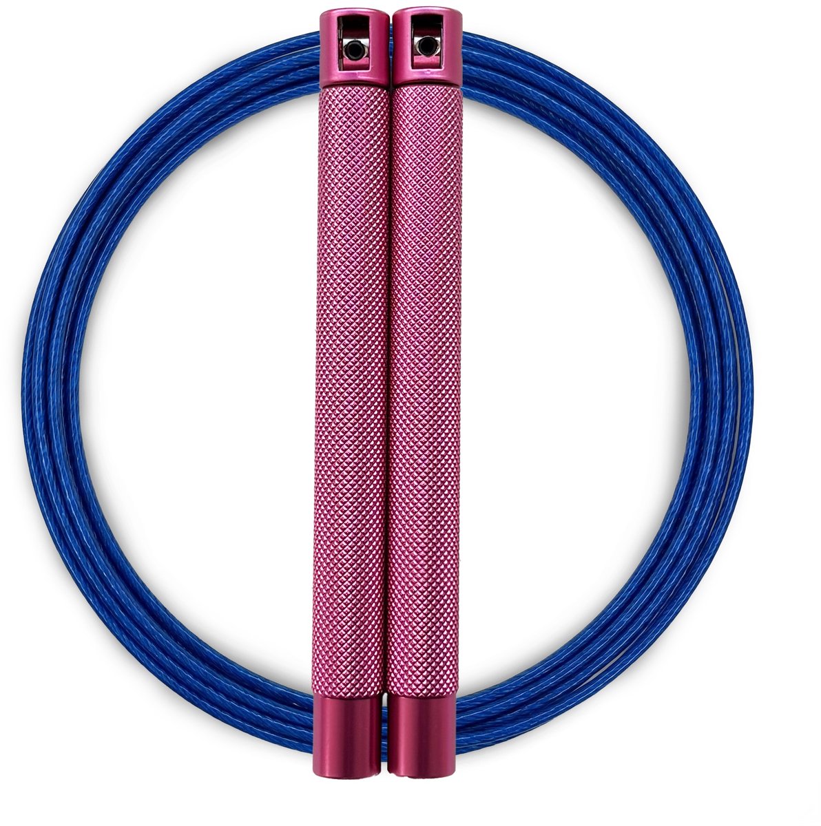 RXpursuit Speedrope Springtouw voor CrossFit - Perfect voor snelle Single Unders en Double Unders - Super Snelle Lagers - Aluminium Handvaten - Roze-Blauw