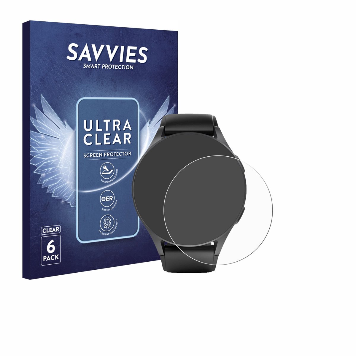 Savvies - Screenprotector voor Hama 8900 (42 mm) - Folie Beschermfolie transparant 6 Stuks