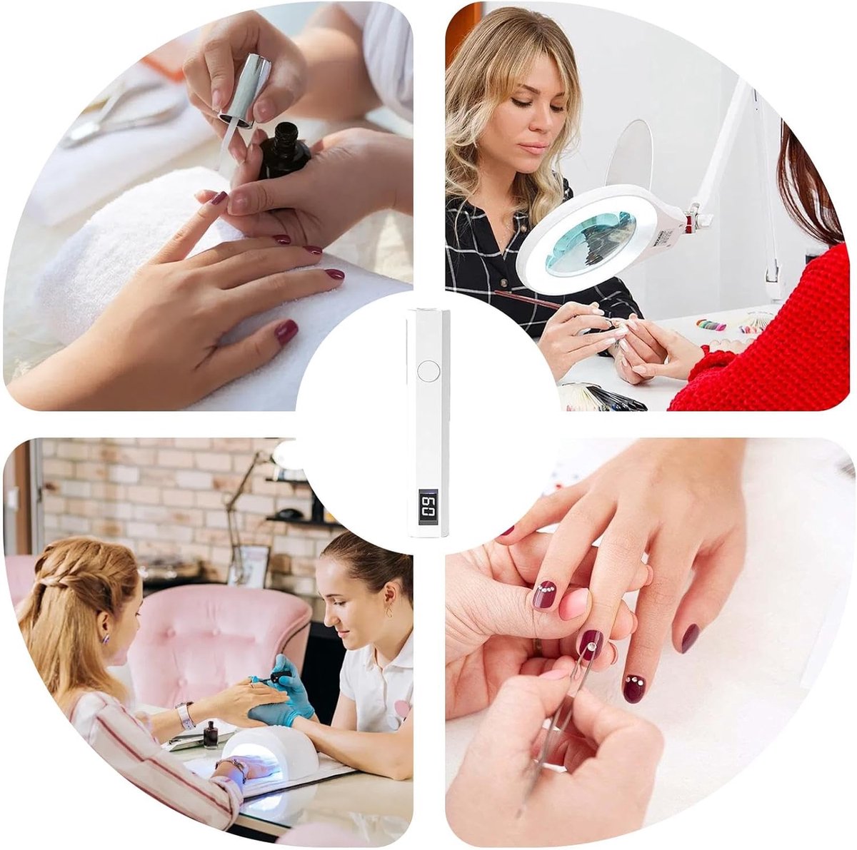 Mini Nagellamp - Oplaadbare draadloze nagellamp - UV Lamp Gelnagels - LED Nagellamp - UV Lamp Nagels - UV Zaklamp - Draagbare Nagellamp - Nageldroger - Snel uithardende mini-nagellamp - Nagel lamp - Voor salonnagelkunst DIY thuis - Wit — cadeau in Verzorging - foto 7