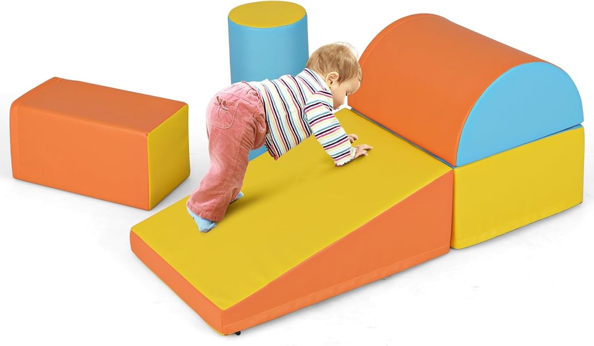KOMFOTTEU 5 delig Schuimblokken EPE - Soft Play Foam Blokken - Reuze Bouwblokken - Montessori-klimblokken - voor kinderen
