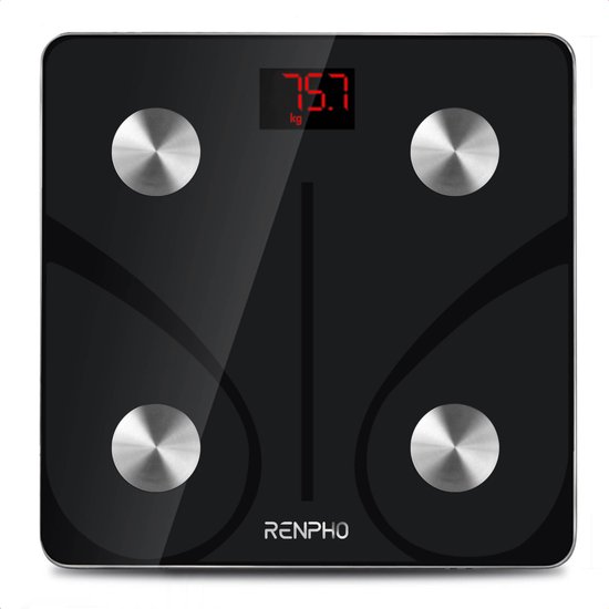 RENPHO Elis 1 Smart Body Scale – Beste slimme weegschaal in zijn prijsklasse – Lichaamsanalyse met 13 metingen – BMI, vetpercentage en spiermassa – Slimme Bluetooth weegschaal met app – Onbeperkt aantal gebruikers