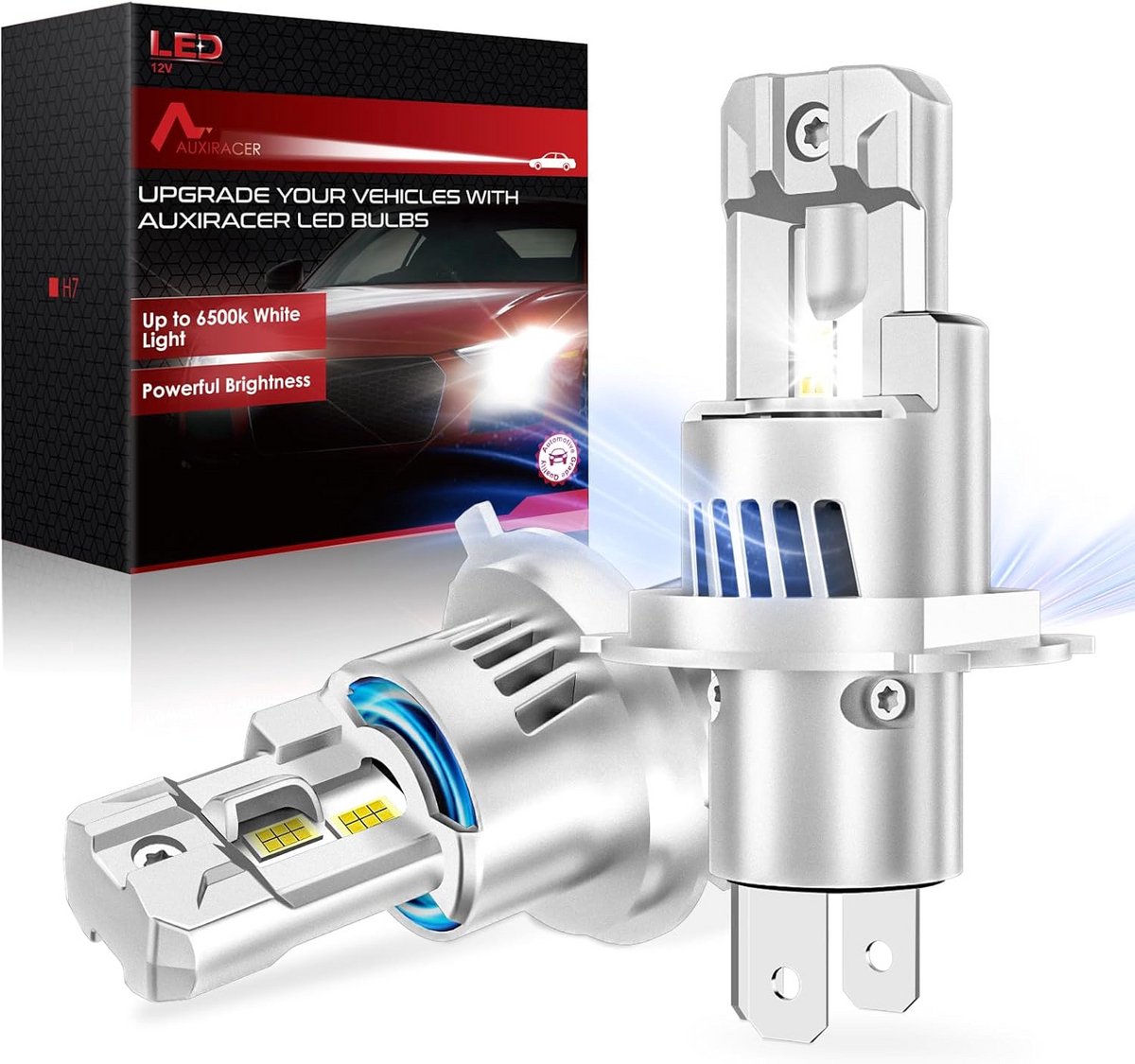 Krachtige H4 LED Koplamp Set (2 Stuks) - 32000LM Mini Ontwerp, Plug & Play Vervanging