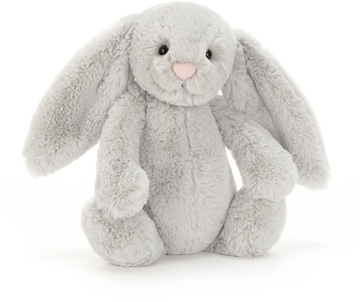 Jellycat Knuffels - Bashful Silver Bunny - Konijn - Grijs - Knuffel - 31 cm - Voor alle leeftijden