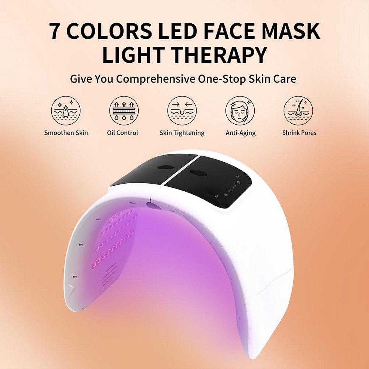 LED Gezichtsmasker met 7 Kleuren en Sprayfunctie - Professionele Huidverzorging Thuis