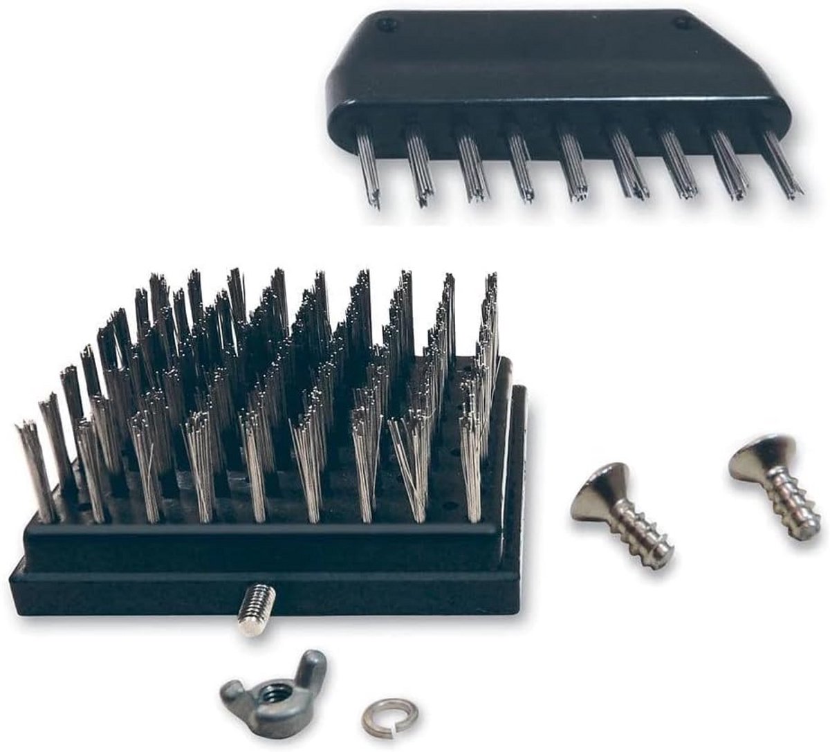 Vervangende Grillborstel Set voor Barbecue met Schraper - Zwart en Zilver