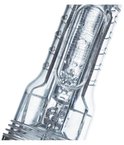 Doorzichtig Fleshlight insert met ribbels en textuur.