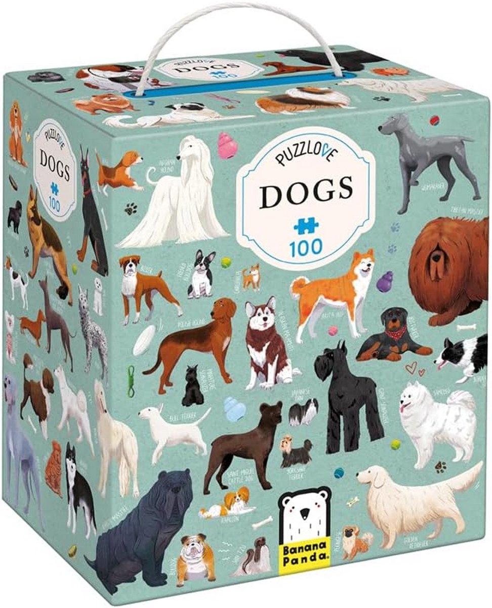 Grote Hondenpuzzel 100 Stukjes - Vloerpuzzel met Diverse Hondenrassen voor Kinderen en Volwassenen