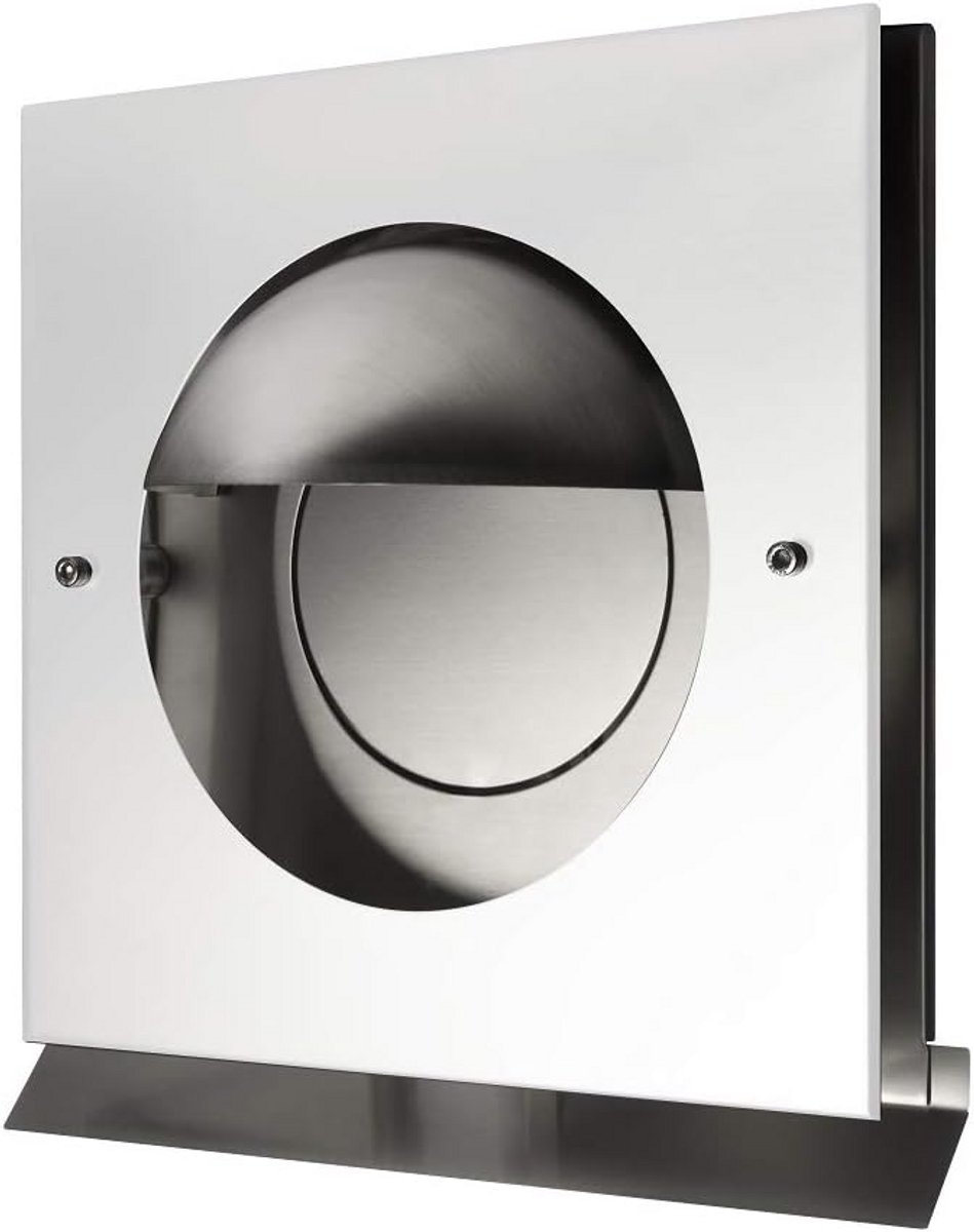 Afvoerluchtrooster RVS met Overdrukventiel voor Buitenmuur - Weerbestendig Ventilatiekap (150mm, Wit)