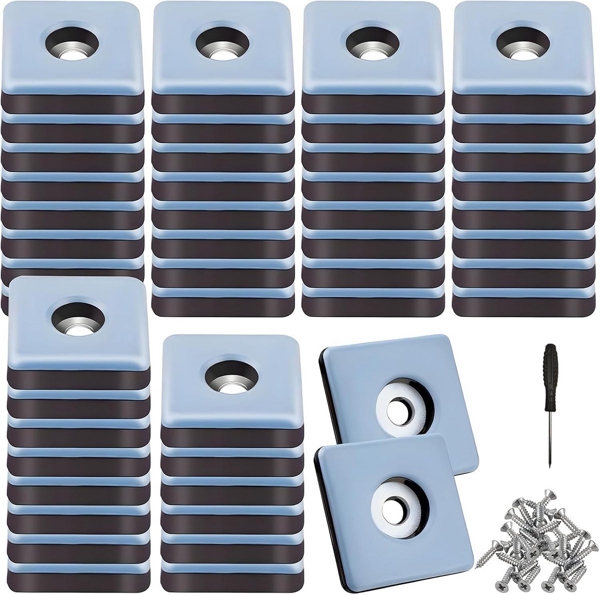 Teflon Gliders - Vloerbeschermers Meubels - Meubels Verplaatsen - Zelfklevend Met Schroeven - 36 Stuks 25mm - Wit