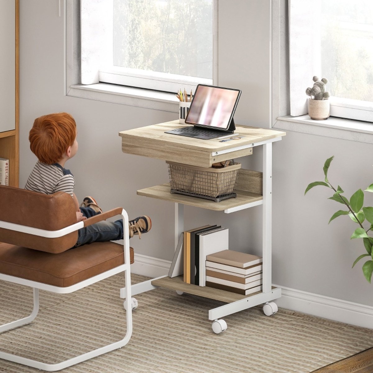 STILVORA Bureau 56 X 51 Cm - Met Lade En Planken thumbnail 2
