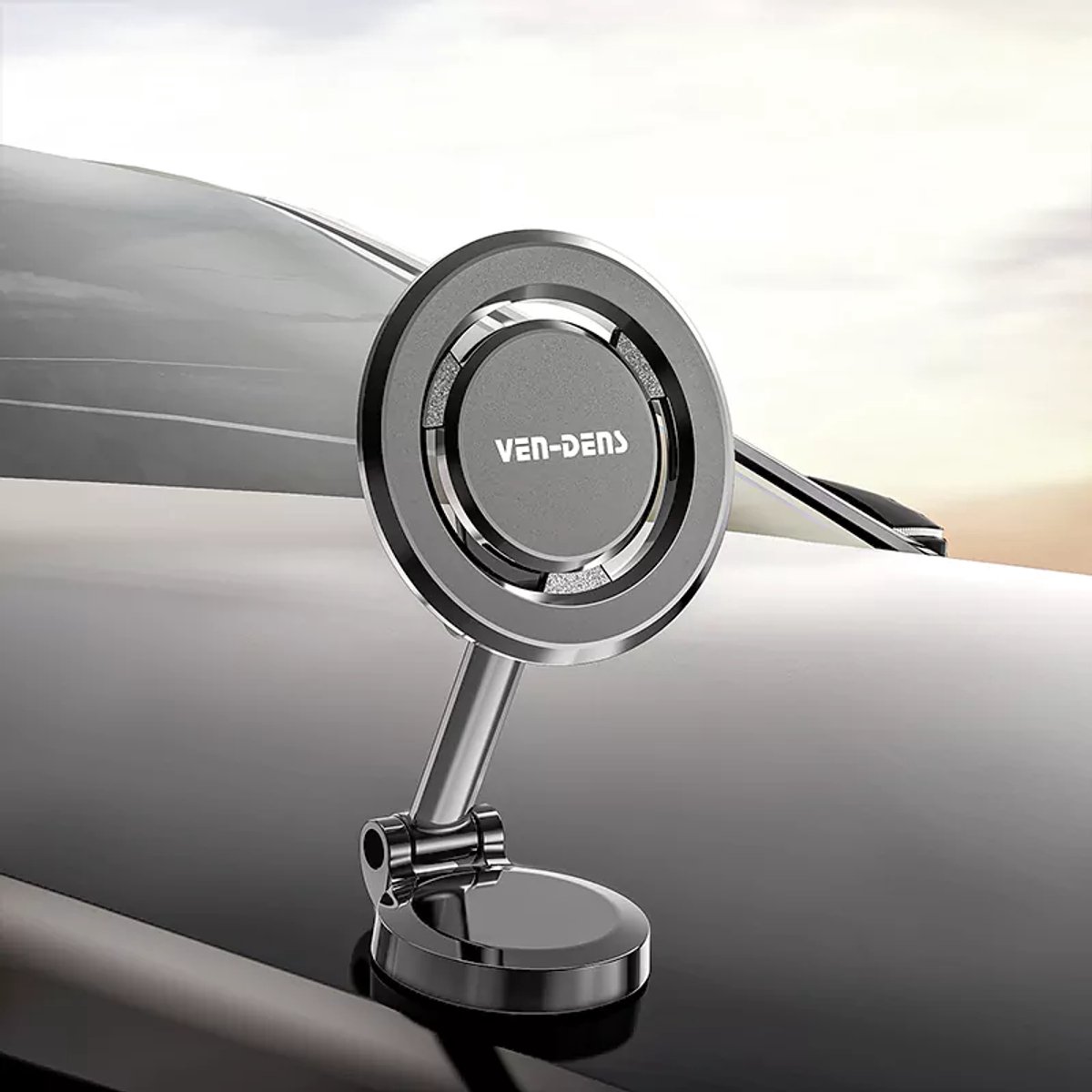 Zwarte Magnetische Auto Telefoonhouder – Extra Sterke Magneet – 360° Draaibaar – Anti-Shake