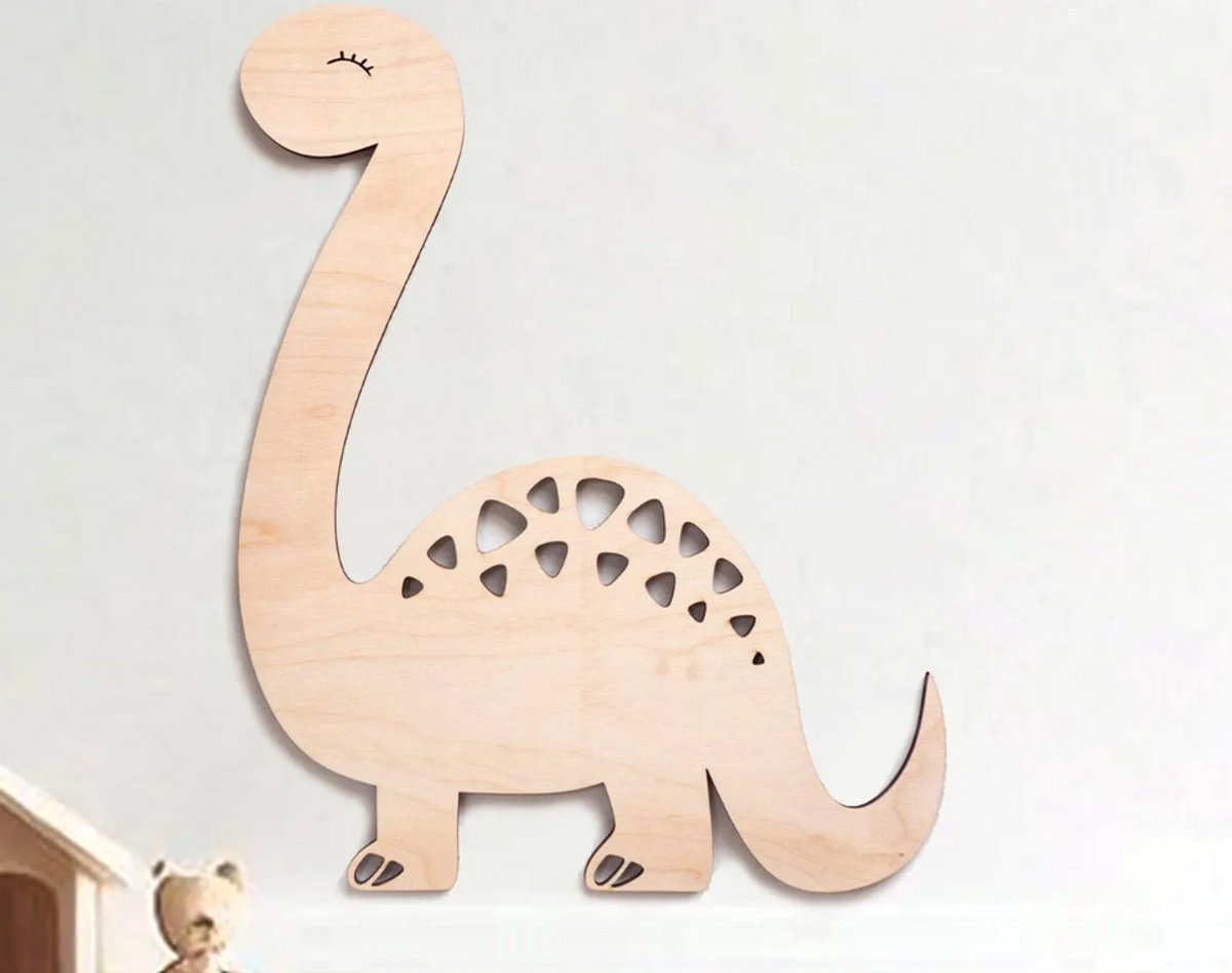 Houten dinosaurus, dinosaurus decoratie voor de kinderkamer, wandkunst voor de kinderkamer, babycadeau, houten dinosaurus, kinderkamerdecoratie, babykamer wanddecoratie